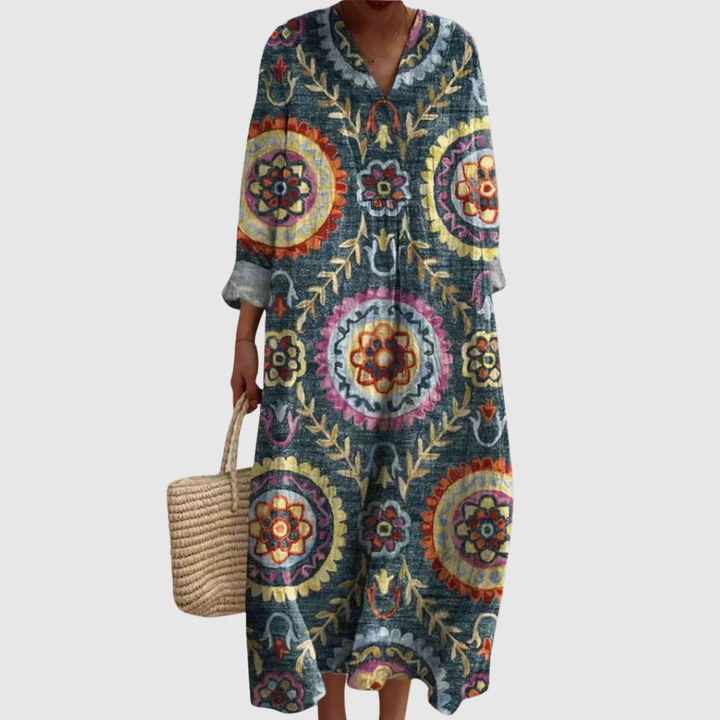 Eva | Geometric Midi Dress