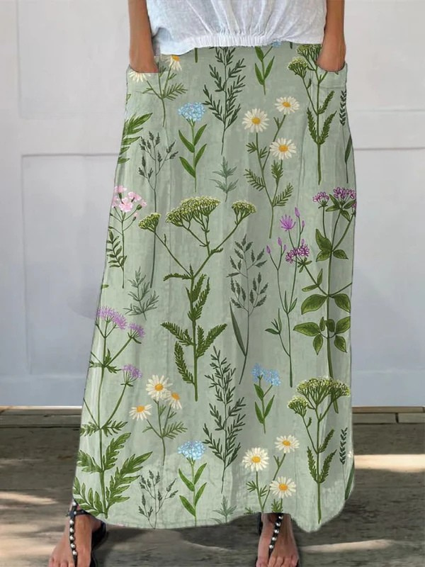 Lottie | Spring Field Print Pocket Skirt