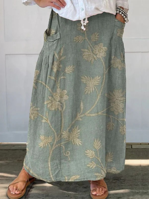 Ivy | Elastic Waistband Retro Pocket Skirt