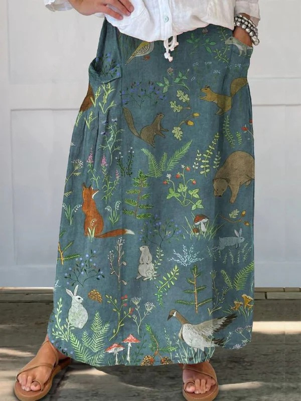 Phoebe | Animals Print Casual Pocket Skirt