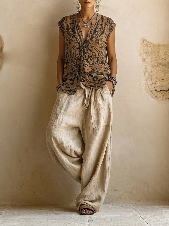 Louisa | Natural 3-Piece Set™ - Premium Cotton and Linen Blend