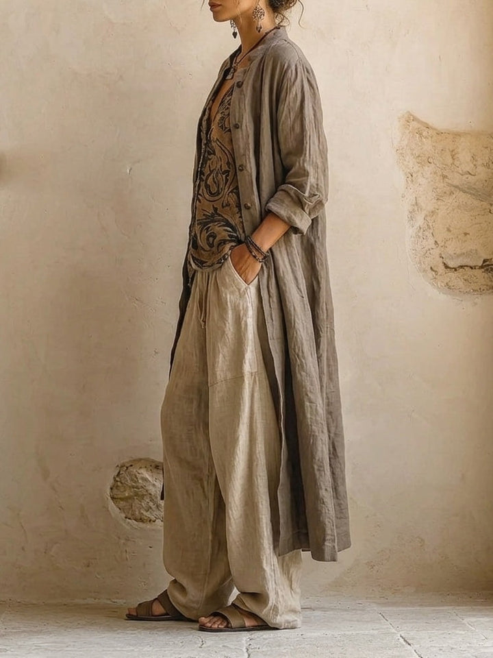 Louisa | Natural 3-Piece Set™ - Premium Cotton and Linen Blend